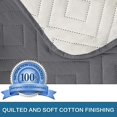 thumbnail image 3 of Reversible Sofa Slipcover Furniture Protector Water Resistant 2 Inch Wide Elastic Straps Sofa Cover Couch Covers Pets Kids Fit Sitting Width Up to 78"(Oversized Sofa, Grey/Beige), 3 of 7