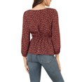 thumbnail image 3 of INSPIRE CHIC Blouse à Manches Longues à Encolure Carrée Florale pour Femmes avec Ceinture, 3 of 6