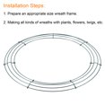 thumbnail image 3 of Unique Bargains 14' Metal Wire Wreath Frame Christmas Holiday Form Hanger, Green 2 Pack, 3 of 5