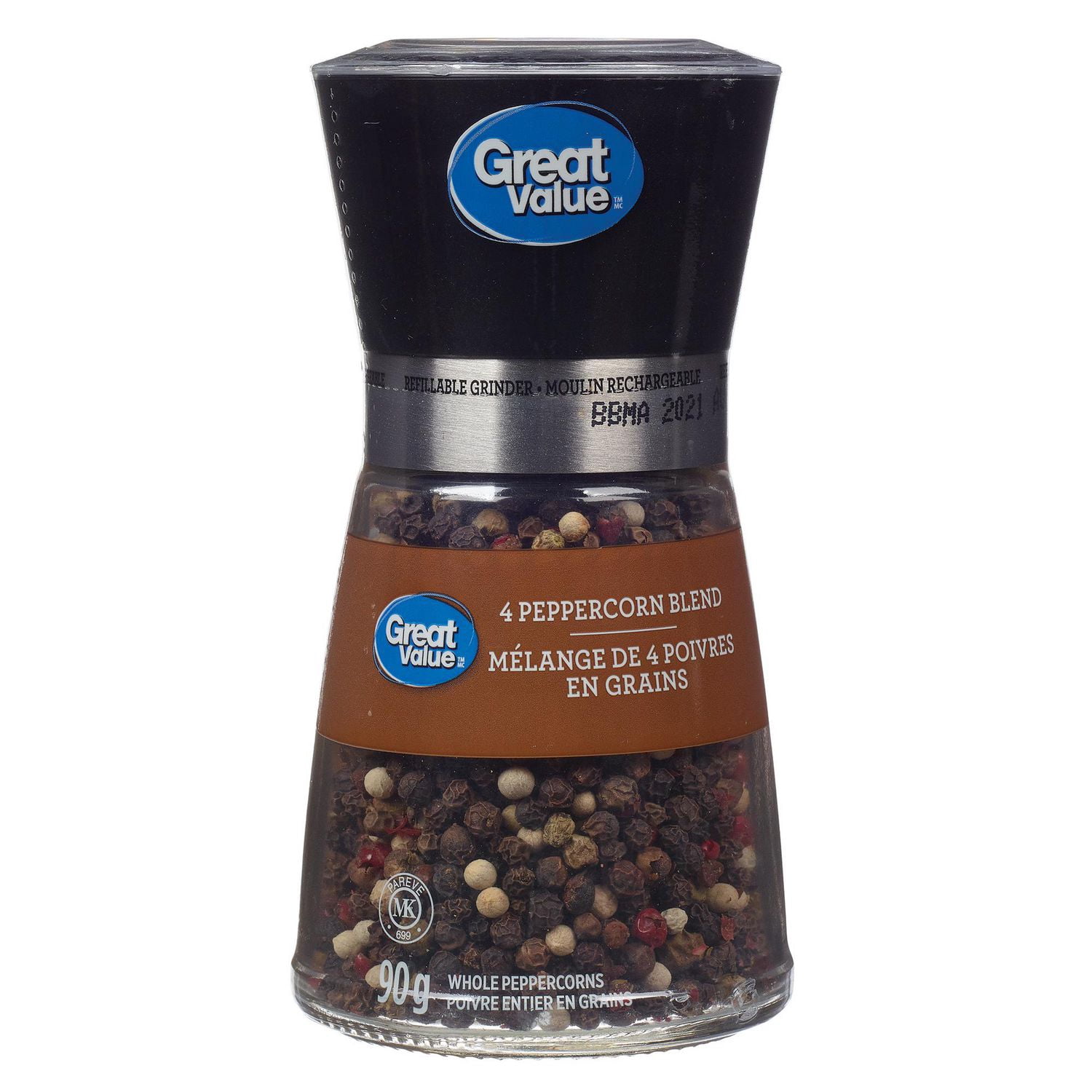 Mélange de 4 poivres en grains Great Value