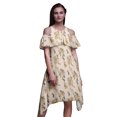 thumbnail image 1 of Bimba White Bird Print Flutter Sleeve Womens Party Tunic Cold Shoulder Midi Dress - XXX-Large, 1 of 6