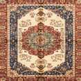 thumbnail image 1 of Ahgly Company Tapis d'Intérieur Carré Abstrait Marron Rouge, 3 Pieds Carré, 1 of 6