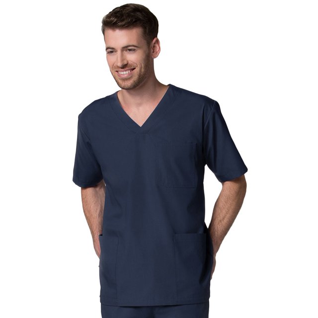 Red Panda Men's V-Neck Solid Scrub Top