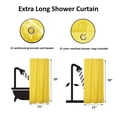 thumbnail image 3 of Yellow Extra Long Shower Curtain Polyester 12 Rings 79"L x 71"W, 3 of 5
