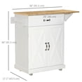 thumbnail image 3 of HOMCOM Îlot de Cuisine Pliable avec Tiroir de Rangement, Chariot Utilitaire Roulant, 3 of 10