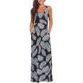 thumbnail image 2 of Femmes Sans Manches Poche Casual Imprimé Floral Plage Longue Maxi Robe en Vrac, 2 of 6