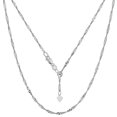 thumbnail image 1 of 14k White Gold Adjustable Singapore Link Chain Necklace, 1.15mm, 22", 1 of 1