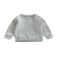 thumbnail image 1 of MesaSe Bébé Garçon Fille Solide Coton Pull Col Rond Manches Longues T-Shirt Tops Printemps Vêtements d'Automne Brun 2-3 Ans, 1 of 7