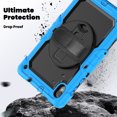 thumbnail image 3 of Case for Lenovo Tab K10 10.3 Inch / M10 FHD Plus 2020 2nd Gen with Screen Protector, 360 Degree Rotating Kickstand Hand Strap Heavy Duty Shockproof Cover with Shoulder Strap, Sky Blue, 3 of 7