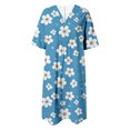 thumbnail image 4 of TJAZFJPA Robe à Manches Longues pour Femmes Robe d'Été de Mode pour Femmes Style Plage Imprimée Col en V Manches 5/4 Robe Décontractée (1) Robe Cocktail à Manches Longues pour Femmes Robe Blanche en Dentelle, 4 of 5