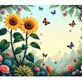 thumbnail image 4 of Floral Butterfly Garden Backdrop Banner for Party Backdrop Background Sunflower Decorations Photography Props Nature Scene Summer Wedding Event Decor, 4 of 4