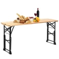 thumbnail image 1 of Topbuy Patio Folding Picnic Table Wood Portable Dining Table Height Adjustable, 1 of 6