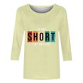 thumbnail image 5 of Chemises pour Femmes Habillées Décontractées, Chemises à Manches 3/4 pour Femmes, Tuniques à Manches Courtes Grande Taille pour Femmes, T-shirt à Manches 3/4 à Col Rond Imprimé Lettres Mode Décontractée pour Femmes, 5 of 5