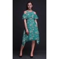thumbnail image 4 of Bimba Robe Droite à Épaules Dénudées pour Femmes, Tunique de Fête à Col Rond Imprimée Oiseau Vert - XX-Grand, 4 of 6