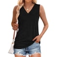 thumbnail image 3 of Timegard Womens Tank Tops V Neck Solid Color Fitting Comfy Sleeveless Top Summer Casual Basic Tee Shirts, 3 of 7