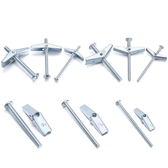 24 Pc Switchs Bolts And Wing Nut Kit For Drywalls Fixed Lights Bookshelfs Sink