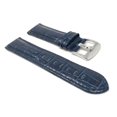 thumbnail image 3 of 20mm Mens' Alligator Style Leather Watch Band Strap, Glossy Finish, Stainless Steel Buckle, 3 of 7