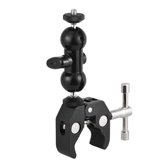 Dual Ballhead Arm Super Clamp Mount Multi-functional Double Ball Adapter for DSLR Camera Monitor LED