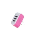 thumbnail image 3 of Universal Candy Color 3 USB port wall Multi-Port Wall Charger US Plug Wall Adapter Cube Block AC 110-220V 5V, 3 of 4
