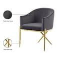 thumbnail image 4 of Meridian Furniture Xavier Chaise de Salle à Manger en Velours Gris, 4 of 5