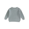 thumbnail image 1 of FAROOT Chandail d'Automne pour Tout-Petit Bébé, Tricot Uni à Manches Longues et Col Rond, 1 of 9