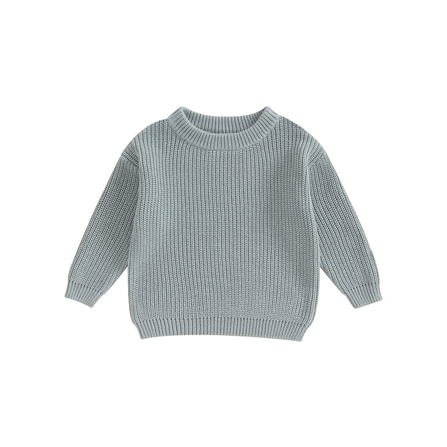 FAROOT Chandail d'Automne pour Tout-Petit Bébé, Chandail en Tricot Uni à Manches Longues et Col Rond. Fait de 95 % Coton et 5 % Élasthanne, Ce Tricot Doux et Chaud Convient pour l'Automne et l'Hiver. le Chandail Est Montré dans une Couleur Gris Pâle avec une texture Côtelée, Conçu pour les Tout-Petits de 0 à 5 Ans. Idéal pour une Tenue Décontractée, la Photographie Ou comme Cadeau.