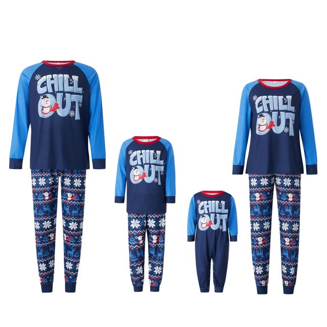 Pyjamas de Noël Assortis pour la Famille Ensembles de Hauts et Pantalons de Vacances Pyjamas