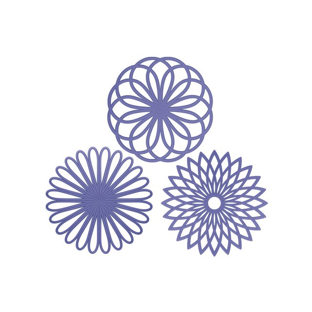 ruzhgo 3Pcs Silicone Résistant à la Chaleur Tapis de Table Rond en Forme Anti-Échaudage Bureau Tasse Pot Tapis Bol Napperon Cuisine Violet Violet