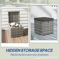 thumbnail image 4 of Outsunny Ottomane d'Extérieur en Osier 2 Pcs avec Rangement, Coussins, Gris Foncé, 4 of 10