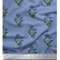 thumbnail image 1 of Soimoi Polyester Crepe Fabric Leaves & Floral Block Print Fabric by Yard 42 Inch Wide, 1 of 3