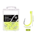 thumbnail image 2 of 50pcs Fluorescent Fishing Hooks Barbed Single Circle Carp Hook Sea Fishinhook, 2 of 8