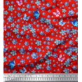 thumbnail image 1 of Soimoi Moss Georgette Fabric Butterfly & Flower Print Fabric by the Yard 42 Inch Wide, 1 of 3
