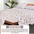 thumbnail image 4 of Ruvanti 100% Cotton Sheets - Crispy Cooling Percale Sheets For Split King Size Bed, Breathable & Durable Split King Sheet Set For Adjustable Bed, 16 Inches Deep Pocket Bed Sheets, Floral Bliss, 5 Pcs, 4 of 5