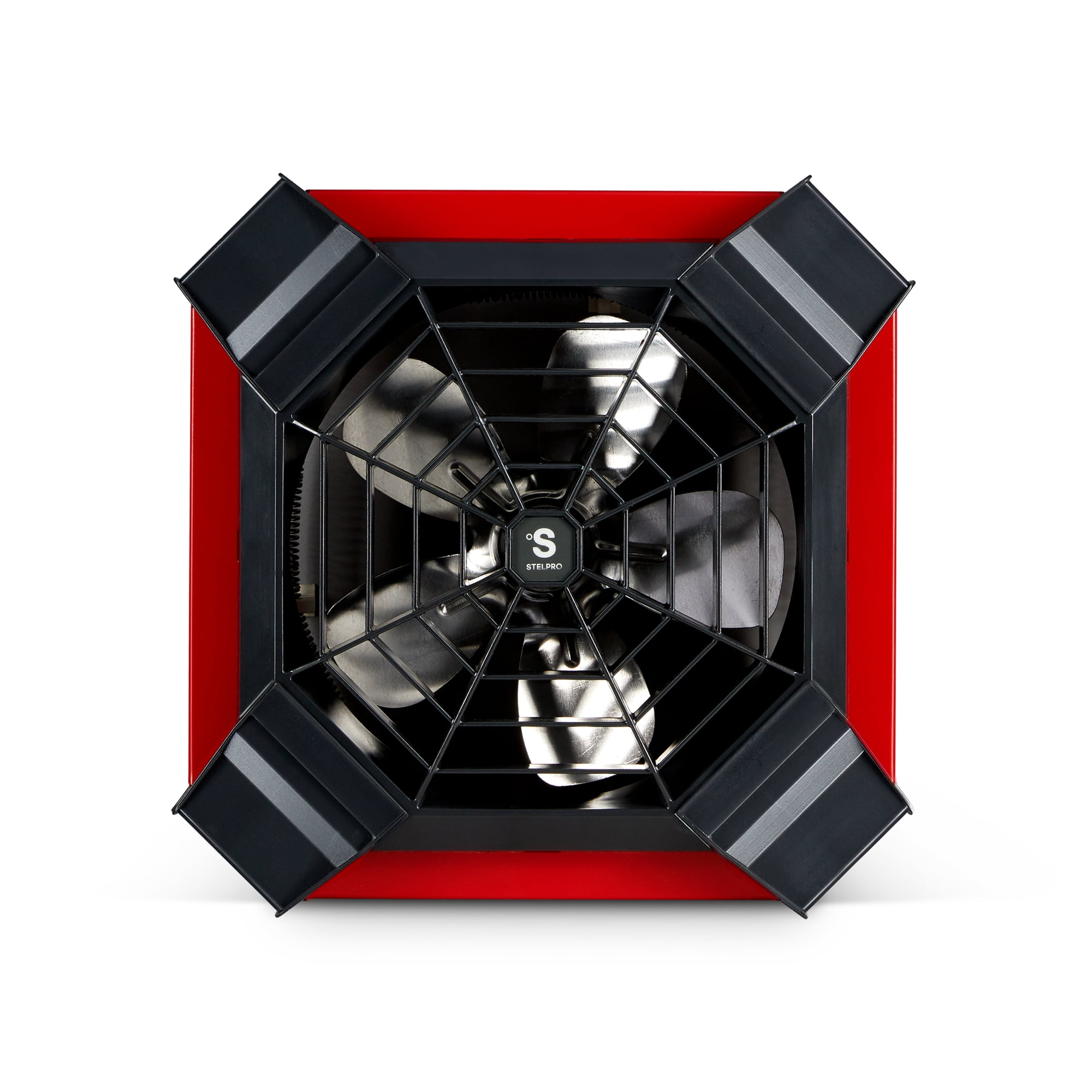 Stelpro SGH4002R Garage Ceiling Heater, 13 3/4" x 13 3/4", 240 volts, Energy Saving, Compatible with 4000 W Electronic Thermostats, SPIDER Series - Instant Heat and Distinctive Design, Red