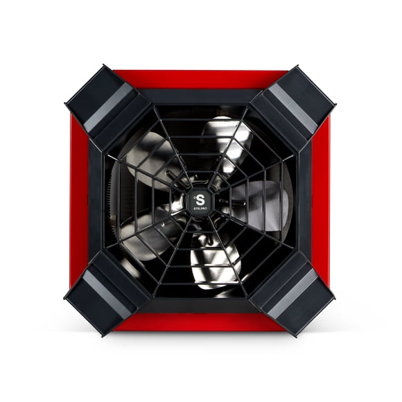 Stelpro SGH4002R Garage Ceiling Heater, 13 3/4" x 13 3/4", 240 volts, Energy Saving, Compatible with 4000 W Electronic Thermostats, SPIDER Series - Instant Heat and Distinctive Design, Red