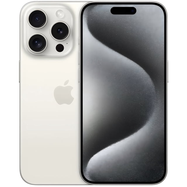 Refurbished Apple iPhone 15 Pro - 256GB – White Titanium – 48MP Triple Rear & 12MP Front Camera - Fully Unlocked Smartphone - Excellent Condition