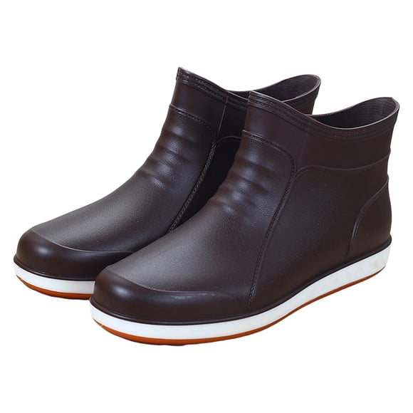 XIMIN Mens Women Ankle Boots Slip On Rubber Rain Boot Ankle Rain Shoes Non-Slip Rubber Waterproof Garden Boots Mens Work Mid-Calf Short Rain Boots