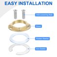 thumbnail image 4 of Unique Bargains 2Sets Female Thread Hex Lock Nut 1-1/4inch (31mm) Brass Single Hole Faucet Lock Nuts with C-Type Gasket (Oval), 4 of 6