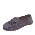 thumbnail image 1 of CEHVOM Chaussures Plates pour Femmes en Suède Uni Confortables à Bout Rond avec Mancherons à Pampilles, 1 of 6