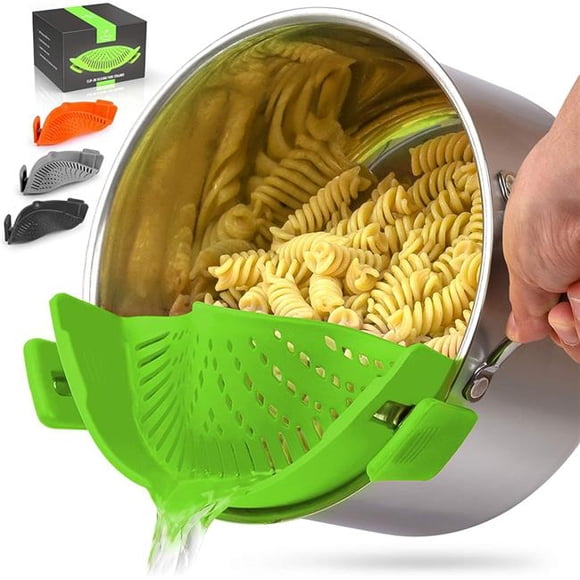 Zulay Kitchen  ZULB086DWZQPD Zulay Strainer, Adjustable Clip (Silicone) - [Small] Green