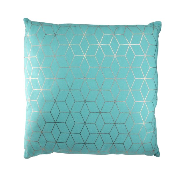 Northlight Coussin Carré Géométrique Contemporain Bleu Océan 17 Pouces