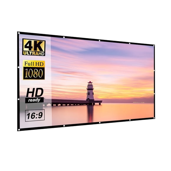 Projector Screens 16:9 Proyector 60 72 84 92 120 150Inch Smart Home Outdoor KTV Office Portable Simple Curtain Projection ,Easy to Use