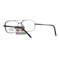thumbnail image 2 of SA106 Rectangular Metal Frame Multi 3 Focus Progressive Reading Glasses Gunmetal +1.5, 2 of 4