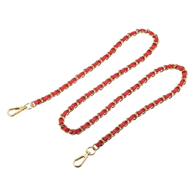 Unique Bargains Purse Chain Strap, 47' Purse Strap Shoulder Bag Replacement Strap(Red/Yellow Gold)