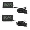 thumbnail image 1 of 2X NEW Digital LCD Thermometer Temperature Gauge Probe Sensor -50°C TO +110°C Range,2x Digital Thermometer 2x Embedded hole,Silver, 1 of 8