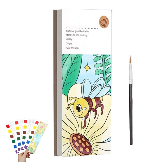 TIELUTT Mini Paint Pad Mini Paint Pads Watercolor Paint Pad Pocket Watercolor Painting Book Water Twiddle Muscle Oven Bathtub Crayons for Toddlers 1-3 All Purpose Car Adult Coloring Pencils for Colori