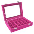 thumbnail image 2 of Jewelry Ring Velvet Glass Display Organizer Box Tray Holder Earring Storage Case, 2 of 2