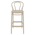 thumbnail image 3 of Compamia Victor Tabouret de Bar Contemporain en Résine pour Intérieur et Extérieur - Ensemble de 1, Taupe, 3 of 5