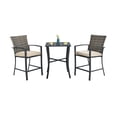 thumbnail image 4 of Patiojoy 3-Piece Patio Rattan Furniture Set Outdoor Bistro Set Cushioned Chairs & Table Set Gray, 4 of 5