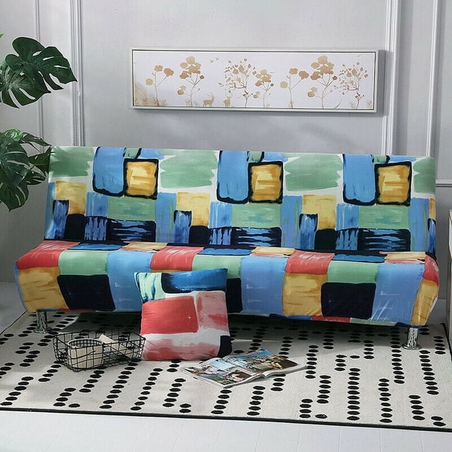CHOK 2024 Futon Slipcover Armless Sofa Cover Stretch Sofa Bed Slipcover Protector Elastic